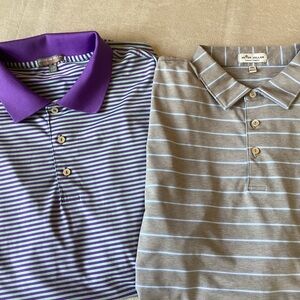 Peter Millar Men's Polo Shirts - LOT of 2 Preppy Golf Shirts